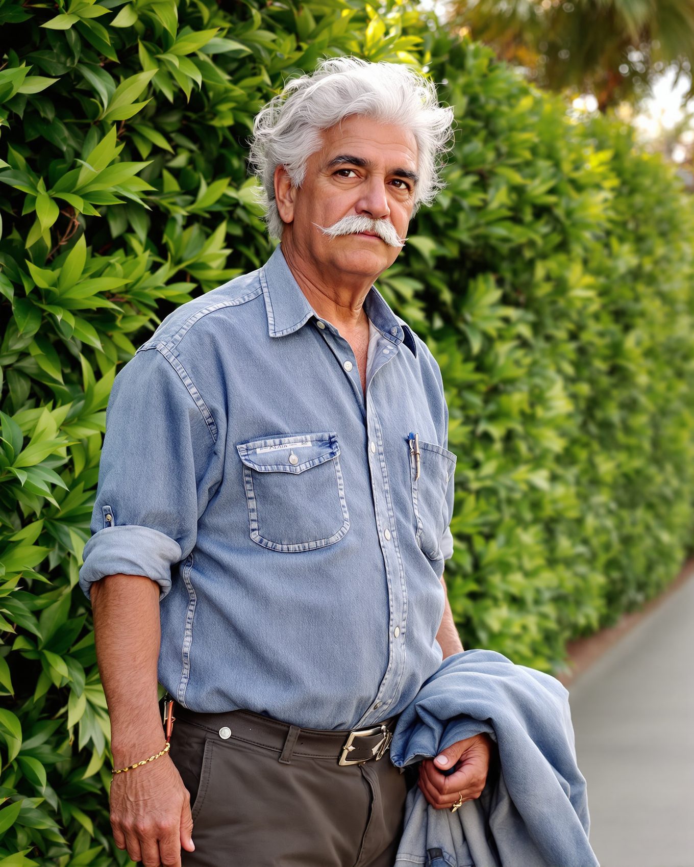 An older man stepping out of a rideshare car.