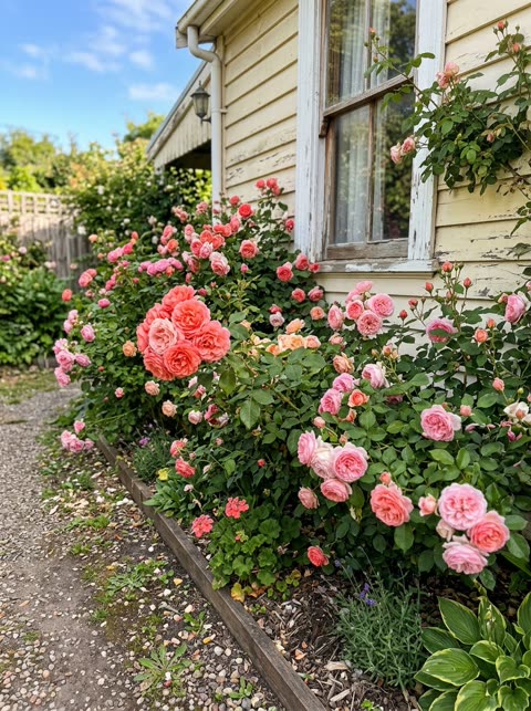 Photo preview of a garden full of blooming roses