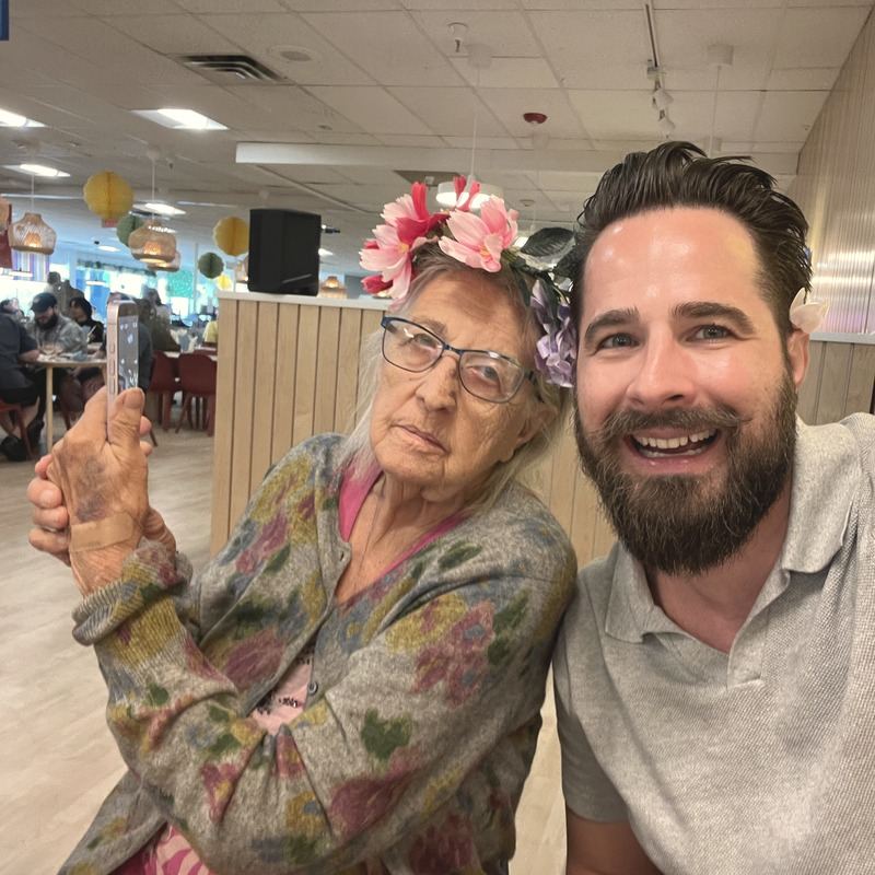 Marcus Arcabascio with his grandmother, Ema